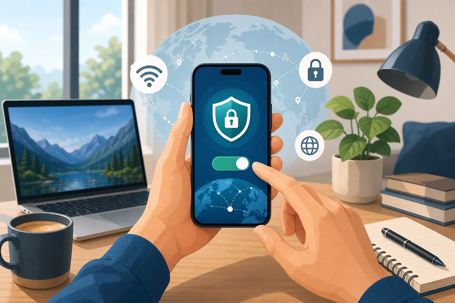 mobile VPN setup on smartphone